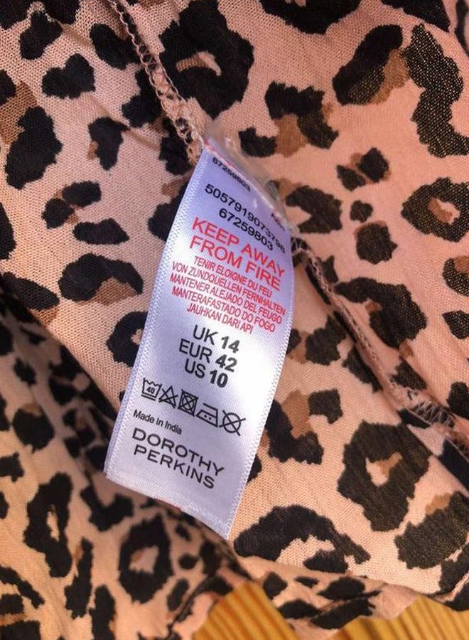 Leopard Print Shell Top Pink/Brown/Black