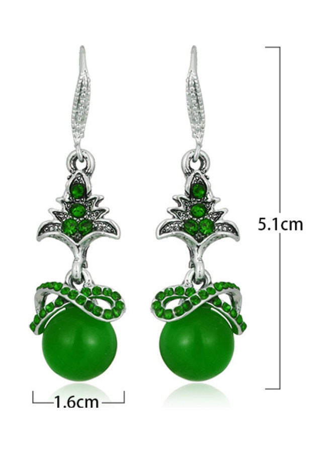 J&J 925 Silver Small Tree Rhinestone Artistic Earrings  - Image 2