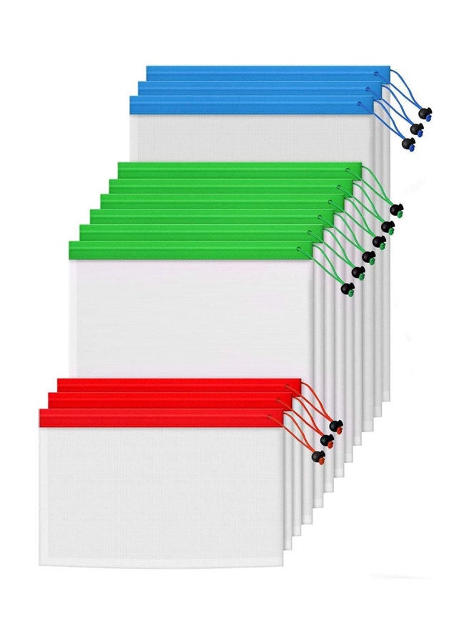 AMERTEER 12-Piece Reusable Mesh Bags Multicolour 260grams - Image 1