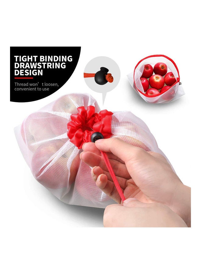 AMERTEER 12-Piece Reusable Mesh Bags Multicolour 260grams - Image 3