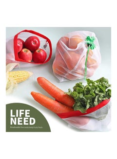 AMERTEER 12-Piece Reusable Mesh Bags Multicolour 260grams  - Image 5