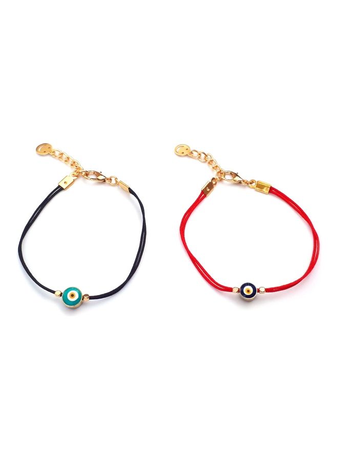 ألوان طقم مكون من قطعتين من الأساور على شكل عين الحسد - Image 1