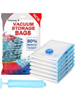 AMERTEER 6 Piece Premium Vacuum Storage Bags And Hand Pump Clear 870grams  - Image 1