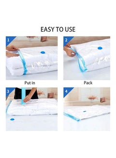 AMERTEER 6 Piece Premium Vacuum Storage Bags And Hand Pump Clear 870grams  - Image 2