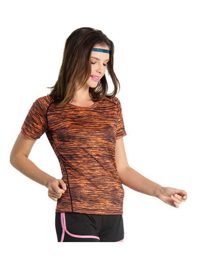 Short Sleeves Yoga T-Shirt Orange  - Image 1