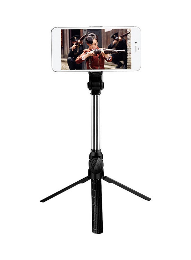 Portable Adjustable Multi-Functional Handheld BT Selfie Stick Tripod Black/sSilver - Image 1