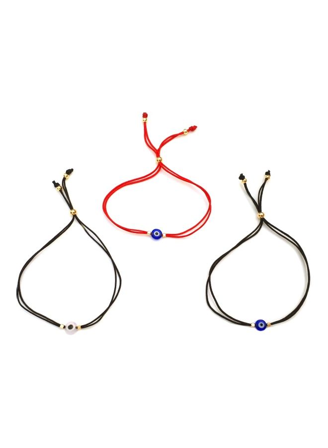 ألوان طقم أساور بتصميم عين الحسد مكون من 3 قطع - Image 1