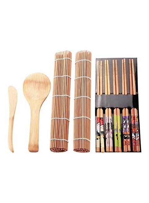 9 Piece Sushi Making Kit Set Brown 180grams Multicolor Brown 180grams