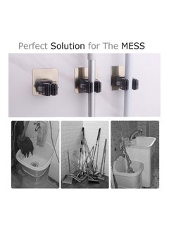 AMERTEER 4 Pack  Broom Mop Holder Black  - Image 3