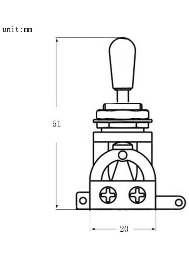 Generic 3 Way Short Straight Guitar Toggle Switch Pickup Selector Silver  - Image 3