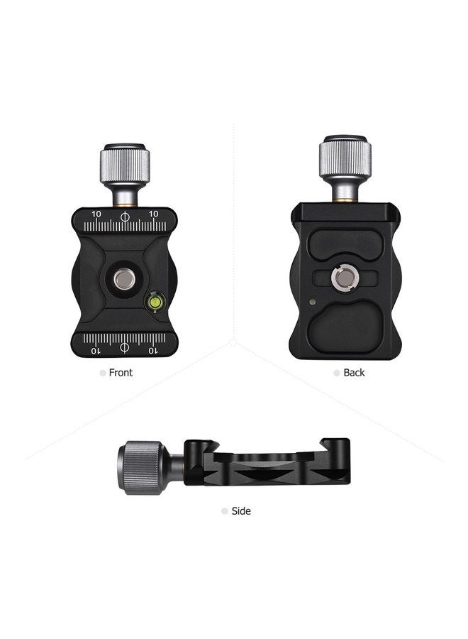 Generic - Quick Release Arca Type Camera Clamp for Tripods and Ballhead with Bubble Level Black - Image 1