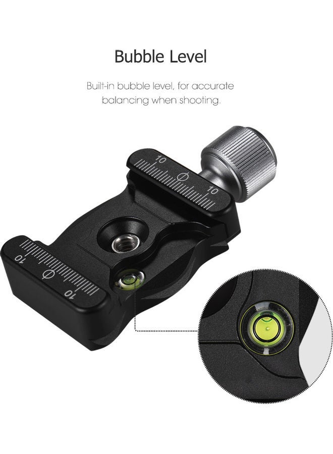 Generic - Quick Release Arca Type Camera Clamp for Tripods and Ballhead with Bubble Level Black - Image 1