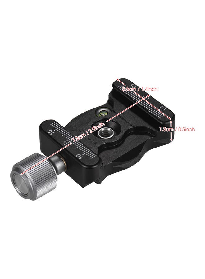 Generic - Quick Release Arca Type Camera Clamp for Tripods and Ballhead with Bubble Level Black - Image 1