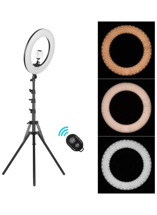 Dimmable SMD LED Ring Light with Tripod & Carrying Case for Mobile Photography Black,White  - Image 1