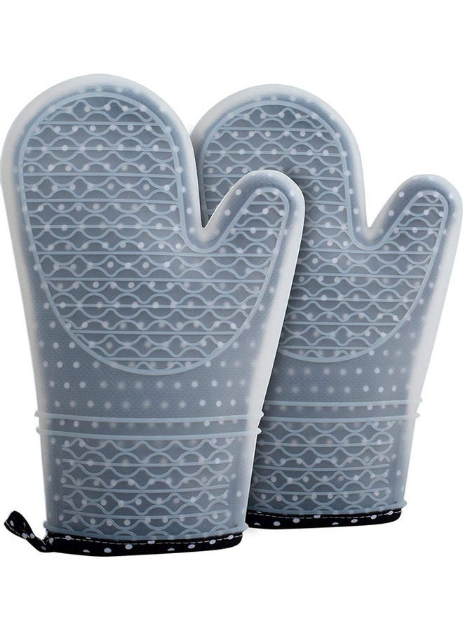 AMERTEER 2 Piece  Silicone Oven Mitts Grey  - Image 1