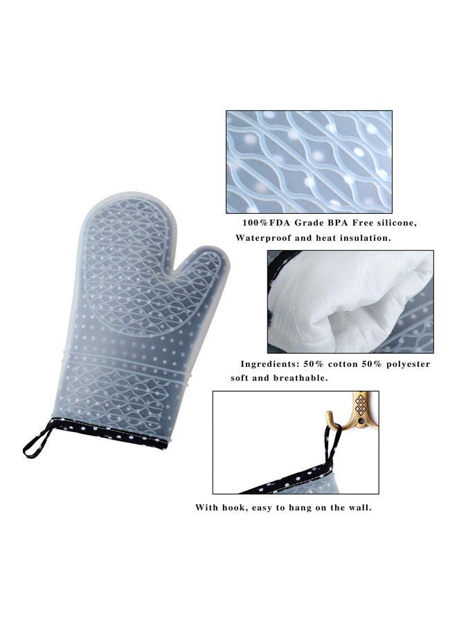 AMERTEER 2 Piece  Silicone Oven Mitts Grey  - Image 3