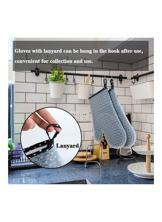 AMERTEER 2 Piece  Silicone Oven Mitts Grey  - Image 5