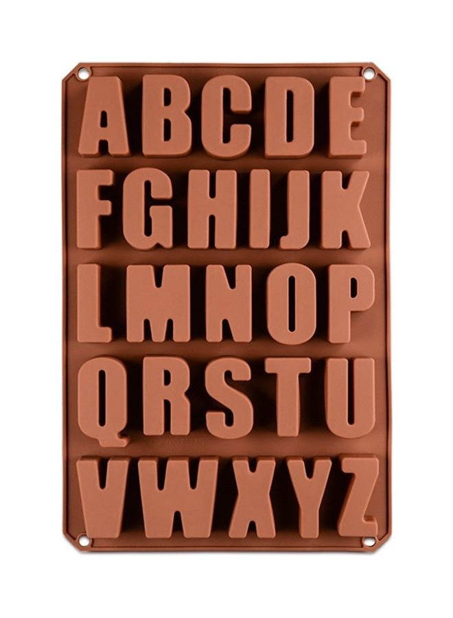 26 Hole English Alphabet Chocolate Biscuit Mould Brown 33.5cm - v1610726367/N43326854A_1