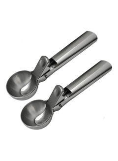 AMERTEER 2 Pack Ice Cream Scoop silver 190grams  - Image 1