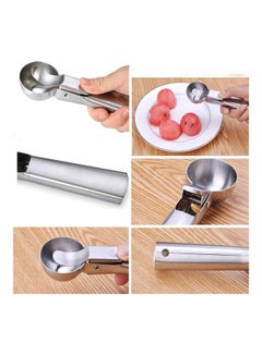 AMERTEER 2 Pack Ice Cream Scoop silver 190grams  - Image 2