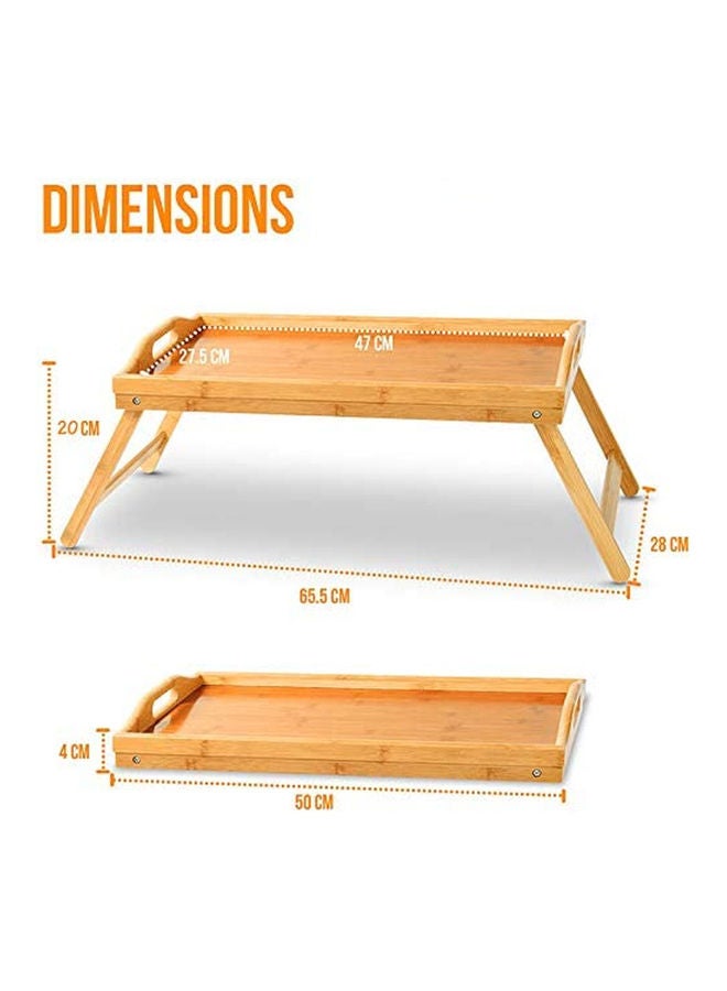 AMERTEER - Bed Tray Table With Folding Legs Bed Table Brown 108grams - Image 1