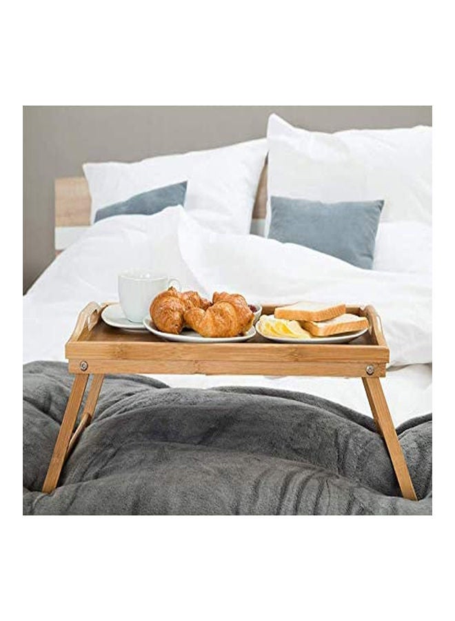 AMERTEER - Bed Tray Table With Folding Legs Bed Table Brown 108grams - Image 1