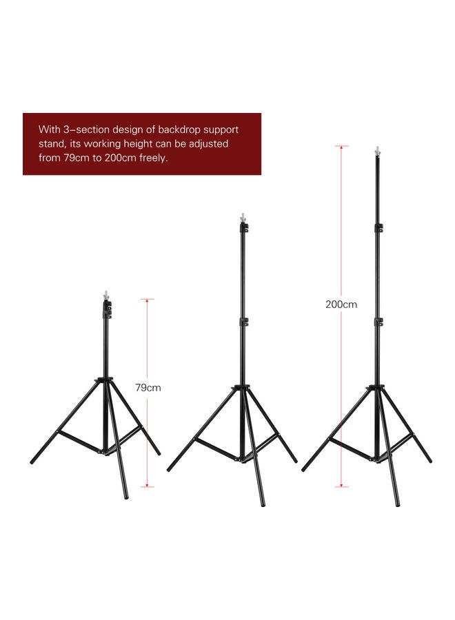 2M * 3 Meters Backdrop Support Stand Adjustable Photography Studio Background Black