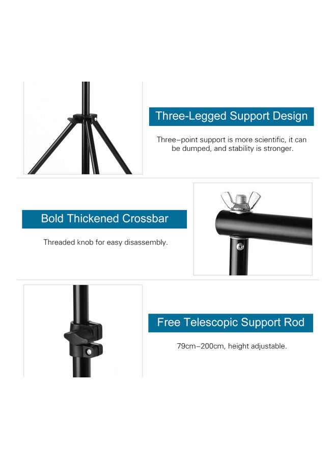 2M * 3 Meters Backdrop Support Stand Adjustable Photography Studio Background Black