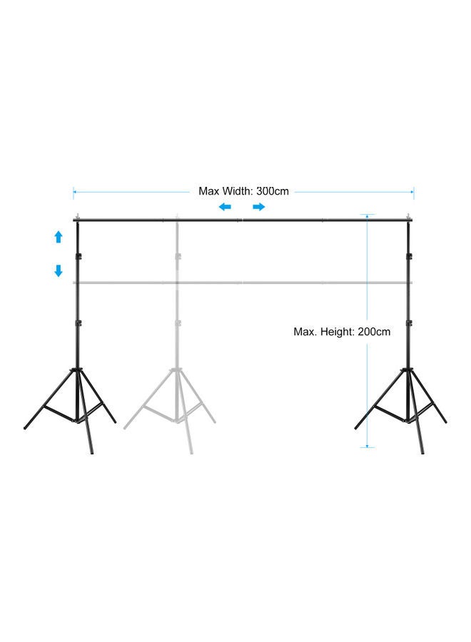 2M * 3 Meters Backdrop Support Stand Adjustable Photography Studio Background Black