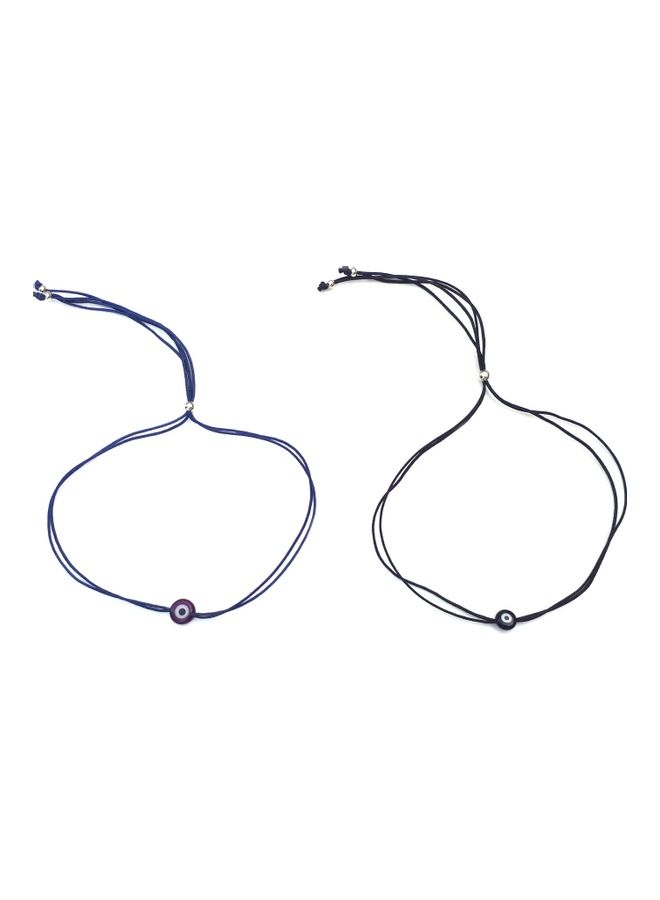 Alwan - Set Of 2 Adjustable Evil Eye Anklets For Men - Image 1