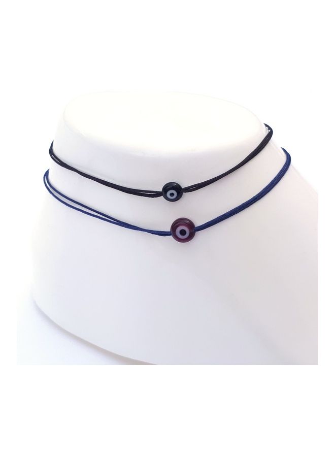 Alwan - Set Of 2 Adjustable Evil Eye Anklets For Men - Image 1