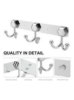 AMERTEER Wall Mount Clothes Hook silver 200grams  - Image 3