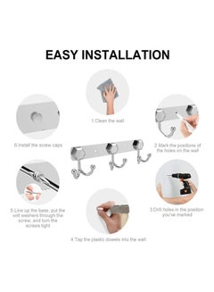 AMERTEER Wall Mount Clothes Hook silver 200grams  - Image 5