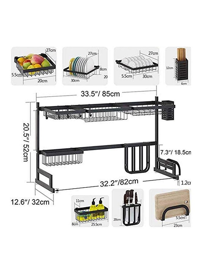 AMERTEER Stainless Steel  Dish Drying Rack Black 2kg - Image 3