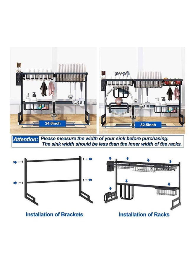 AMERTEER Stainless Steel  Dish Drying Rack Black 2kg - Image 4