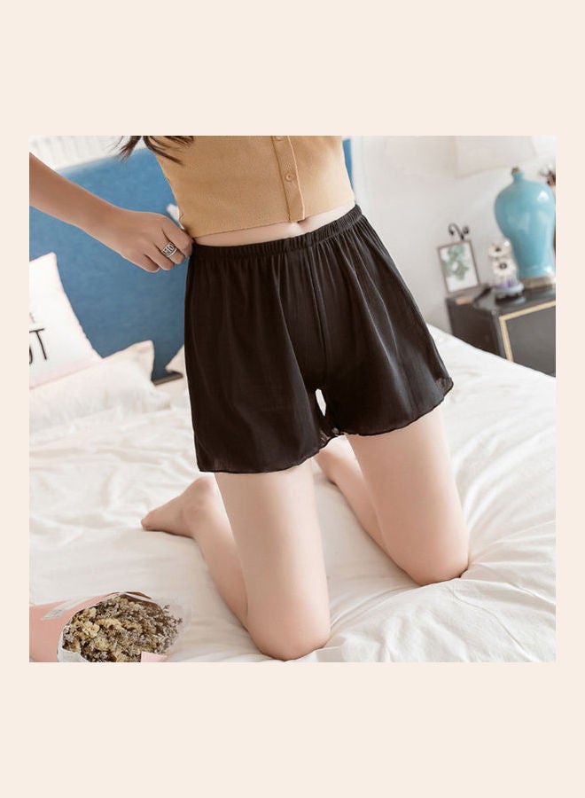 Mid Rise Solid Shorts Black - Image 5