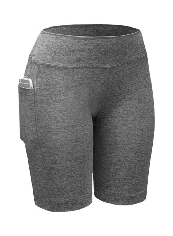 High Waist Compression Shorts Grey - Image 1
