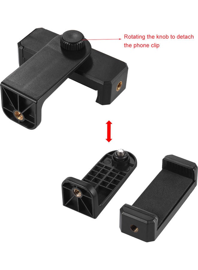 Universal Mini Phone Tripod Stand Handheld Grip Stabilizer With Adjustable Smartphone Clip Holder Bracket Black/Purple - Image 3