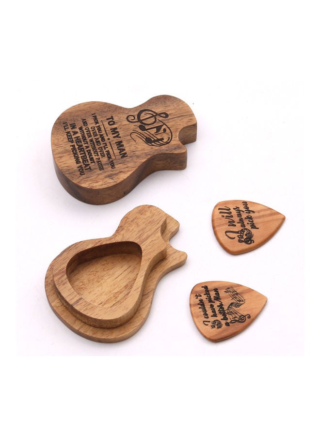 Generic 2-Piece Of Wooden Guitar Picks Holder With Box - Image 3