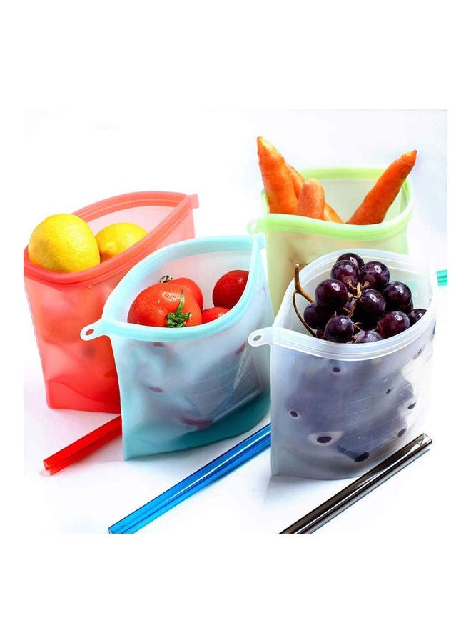 AMERTEER 4 Piece Reusable Silicone Food Storage Bags Multicolour 450grams - Image 2