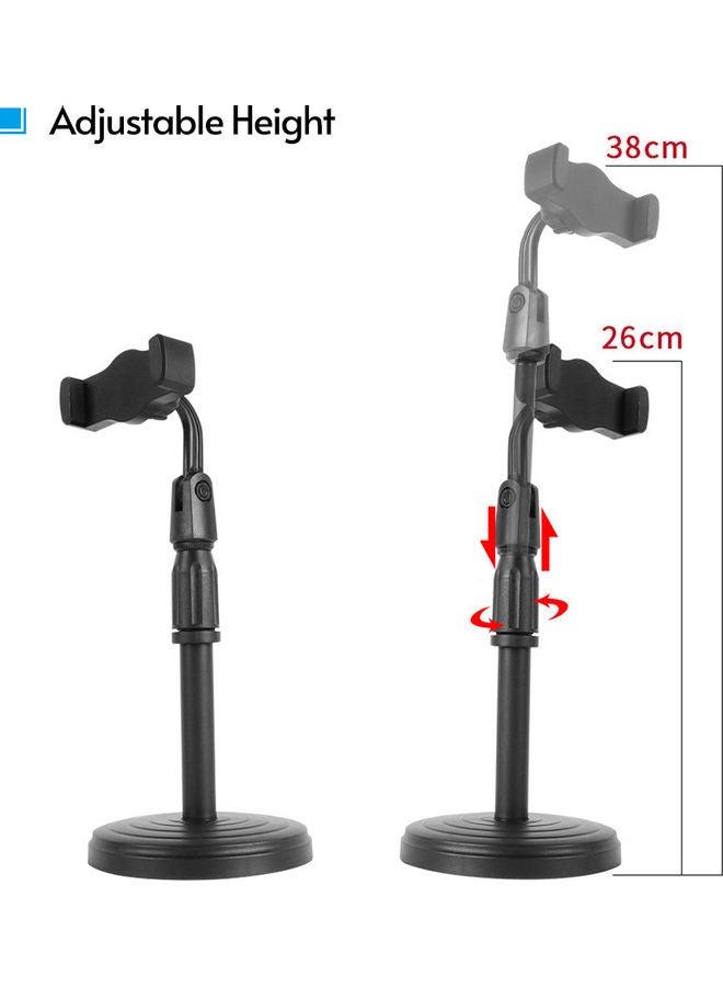 Generic - Adjustable Height Desktop Smartphone Stand Bracket With Phone Holder 27.0x10.0x10.0cm Black - Image 1