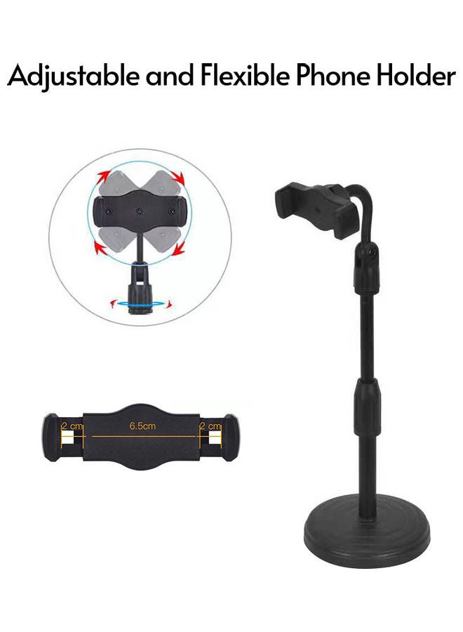 Generic - Adjustable Height Desktop Smartphone Stand Bracket With Phone Holder 27.0x10.0x10.0cm Black - Image 1