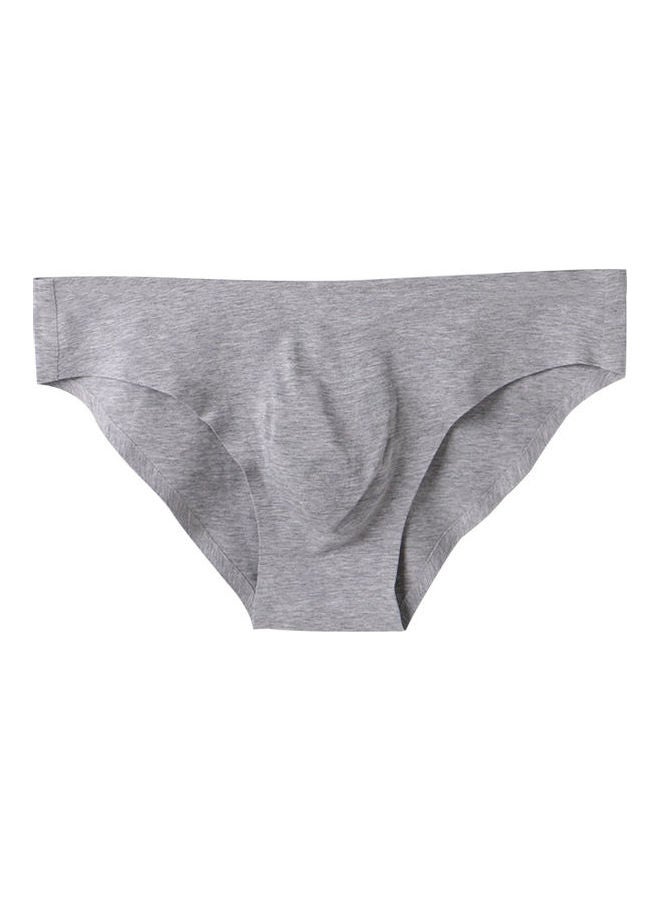 Solid U Convex Low Rise Briefs Grey 
