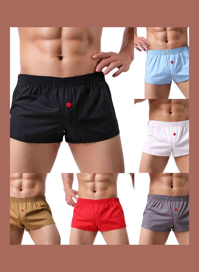 Generic - Solid Color Boxer Button Underwear Dark Blue - Image 1