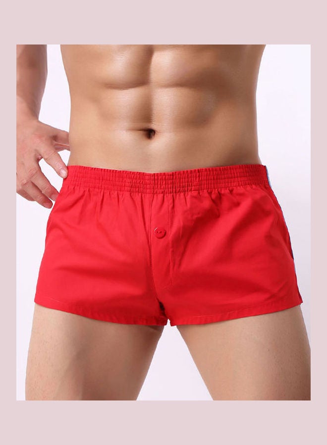 Generic - Solid Color Boxer Button Underwear Dark Blue - Image 1