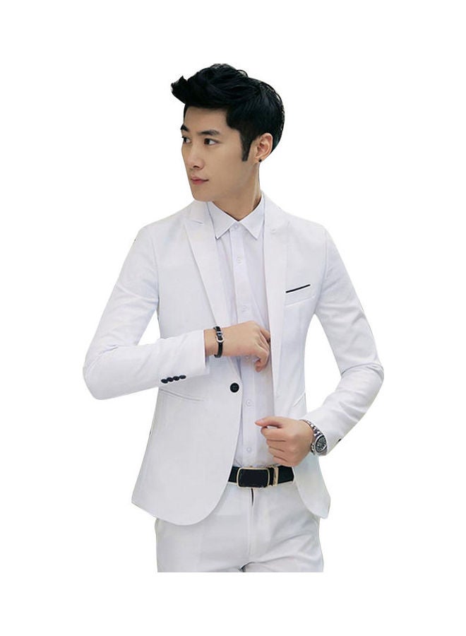 Generic - One Button Suit White - Image 1