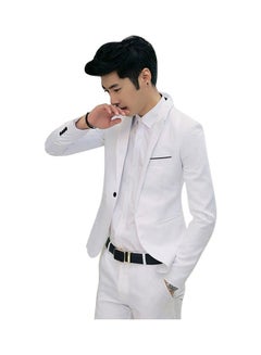 One Button Suit White