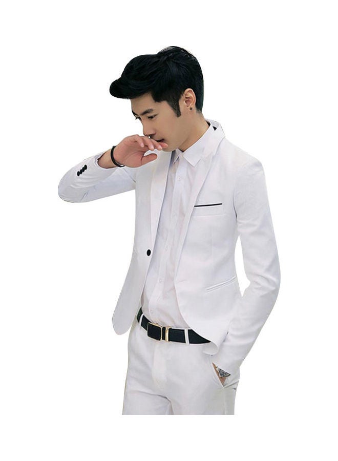 Generic - One Button Suit White - Image 1