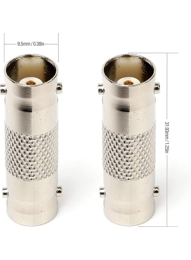 XBW BNC Female Connector Adapter For CCTV Camera Silver  - Image 2