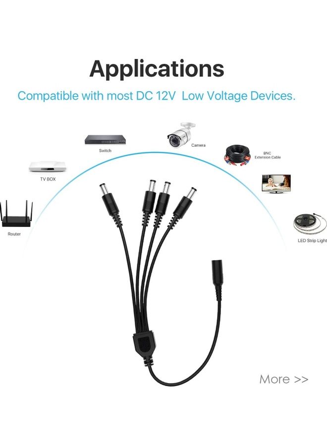 XBW 2 Pack DC Power Supply Splitter Cable Cord Black  - Image 3